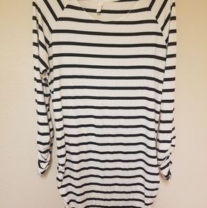 Black & White Maternity Striped Shirt